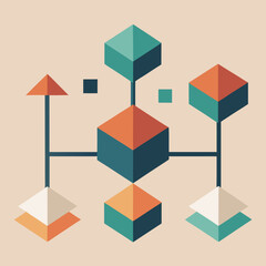 Obraz premium Abstract Workflow System Flat Vector