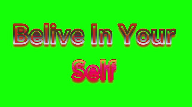 Motivational quote on green background believe in yourself inspirational text