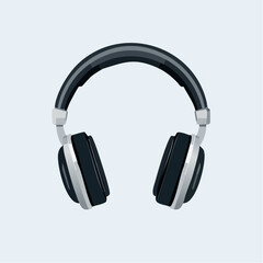Fototapeta premium Modern wireless over ear headphones vector illustration