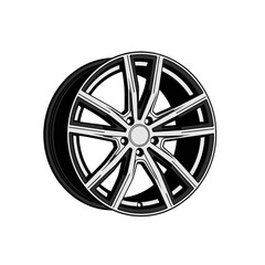 Obraz premium A detailed illustration of a vehicle wheel with a modern design and a metallic finish