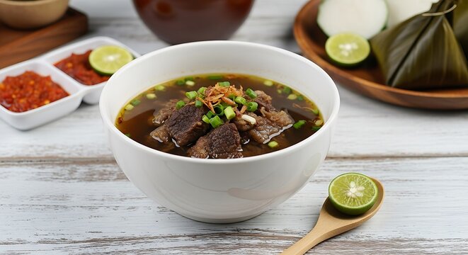 Sop Bakar Daging Sapi Indonesia dengan Jeruk Limau Segar