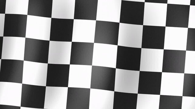 Checkered race flag. Seamless looped video background, Checkered finish flag waving. 