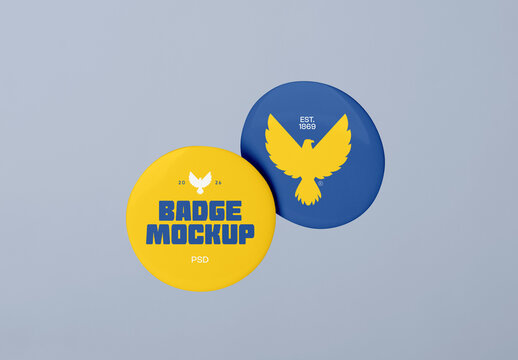 Two Metal Badge Mockups