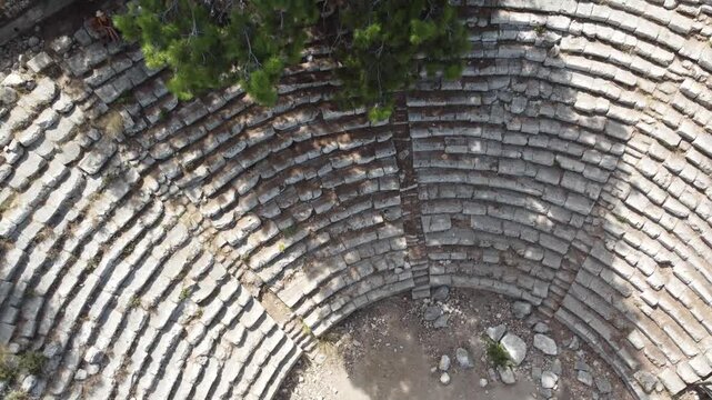 Tekirova, Turkey. - June 28, 2024: The ancient Greek city of Phaselis, ruins and excavations. Archaeology