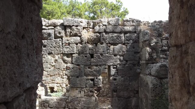 The ancient Greek city of Phaselis, ruins and excavations. Archaeology