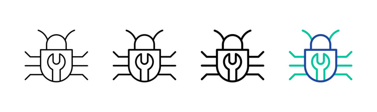 Bug Fixing Icon Collection Different Style Outline