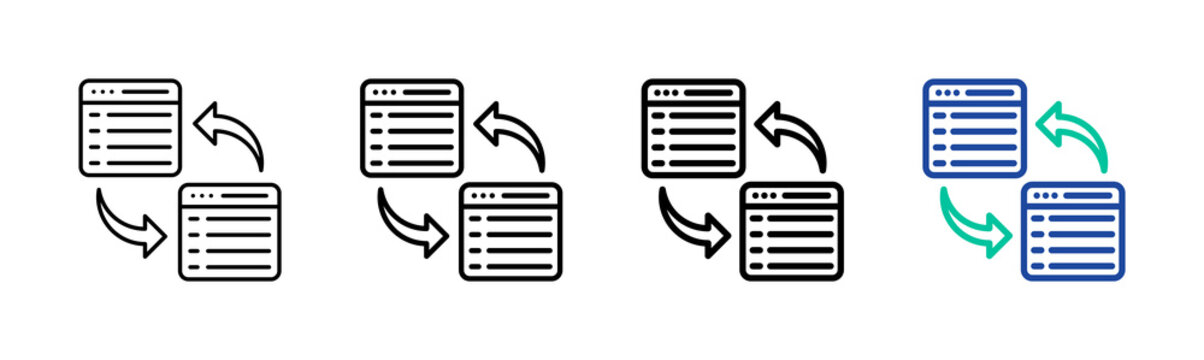Website Migration Icon Collection Different Style Outline