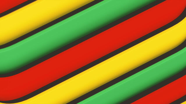 Juneteenth red black green African American freedom emancipation celebration heritage pride 3d illustration