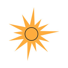 A simple illustration of bright sun with sharp rays. © v.iraa