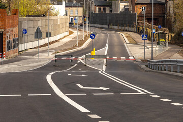 Construction of a new bridge in Częstochowa, the Jacek Magiera Viaduct, an asphalt road over the railway tracks, a road investment to improve urban traffic, an empty road in the city center, acceptanc © dominikspalek.pl