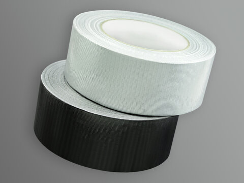 2 Rolls Duct Tape black and silver