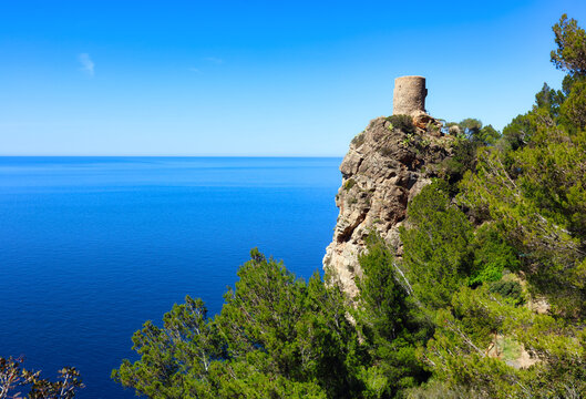 Torre del Verger cliff overlooking the sea in Mallorca, Spain