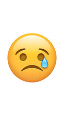Fototapeta premium Sorrowful Emoji Face with Teardrop