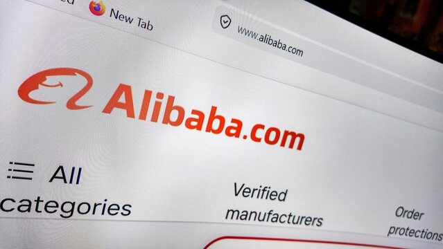 a computer screen displaying alibaba website