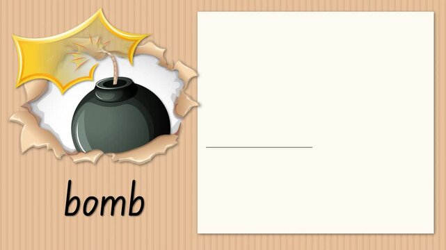 Educational Alphabet Animation for Letter B with Bomb Illustration