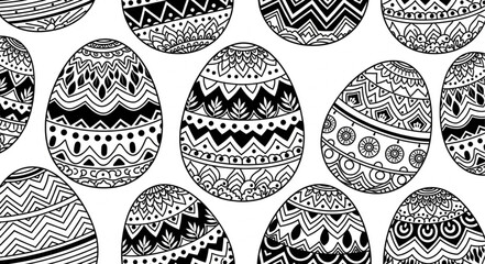 Hand Drawn Easter Eggs with Intricate Patterns. © Usman