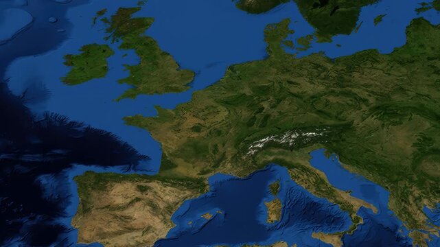 Satellite Map Zoom Animation From World View To Antwerp Belgium