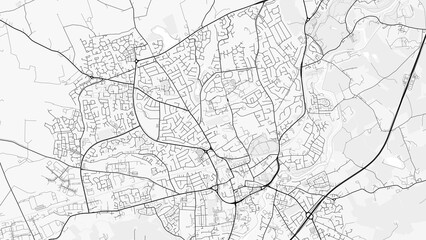 Obraz premium Lisburn City Map. Minimalist black and white line art poster for printing, wallpaper, wall art, and map resources for home and office decor