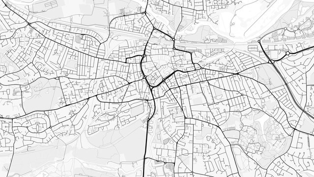 Reading City Map. Minimalist black and white line art poster for printing, wallpaper, wall art, and map resources for home and office decor