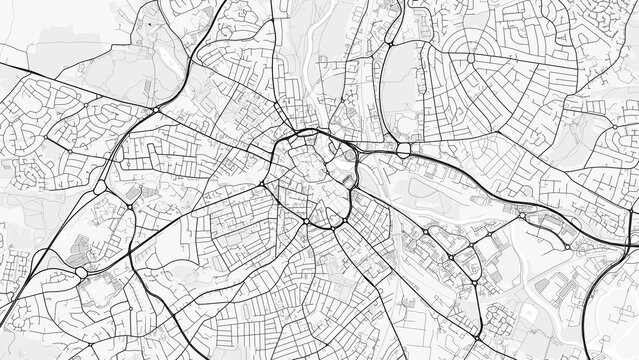Derby City Map. Minimalist black and white line art poster for printing, wallpaper, wall art, and map resources for home and office decor