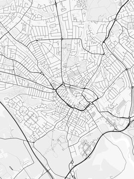 Luton City Map. Minimalist black and white line art poster for printing, wallpaper, wall art, and map resources for home and office decor