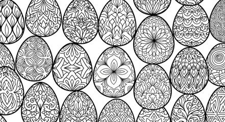 Intricate Hand Drawn Easter Egg Patterns Collection. © Usman