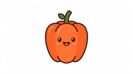Obraz premium Smiling orange cartoon fruit character.