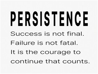 Obraz premium Inspirational Persistence Quote on Success and Failure Courage