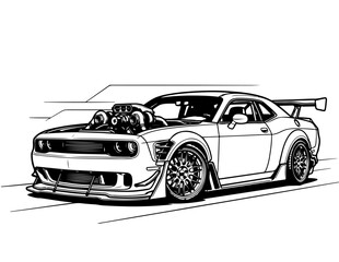 Fototapeta premium black sports car
