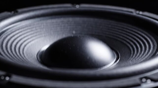 Vibrating subwoofer playing loud bass music
