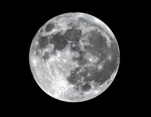 Fototapeta premium A full, detailed view of Earth's natural satellite