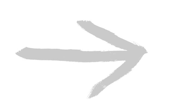 Gemalter Pfeil in hellgrau gemalt mit einem Pinsel