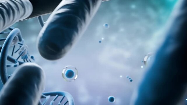 3D rendering of aDNA double helix structure genetics
