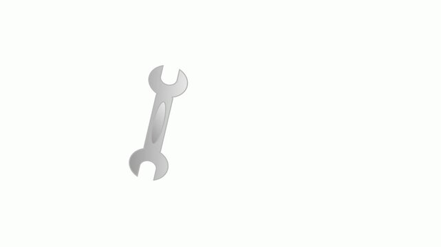 Wrench and screwdriver service tool icons. Service tool symbols. 4K video looping motion graphics animation.