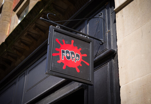 Nottingham, United Kingdom, 18th April 2026, Fopp store sign and logo