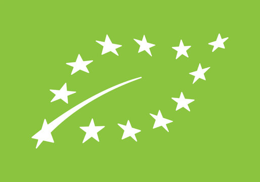 Official EU Organic Certification Leaf Logo High Quality Vector Graphic for Sustainable European Food Standards and Eco Friendly Product Branding