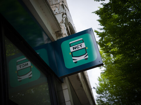 Nottingham, United Kingdom, 18th April 2026, Nottingham City Transport Travel shop logo brand and store sign