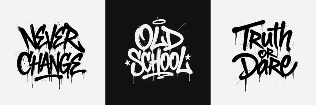 Graffiti Lettering Pack &ndash; Street Spray Typography Vector Design 