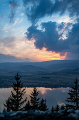 horyzont, barwa, sundown, niebo, słońce, chmura, natura, zachód słońca, góry, krajobraz, wschody, dzisiejszy wieczór, piękne, brzask, poranek, blękit, cloudscape, panoramiczne, drzew, iskra, wieczorny © Adrian Jaśpiński