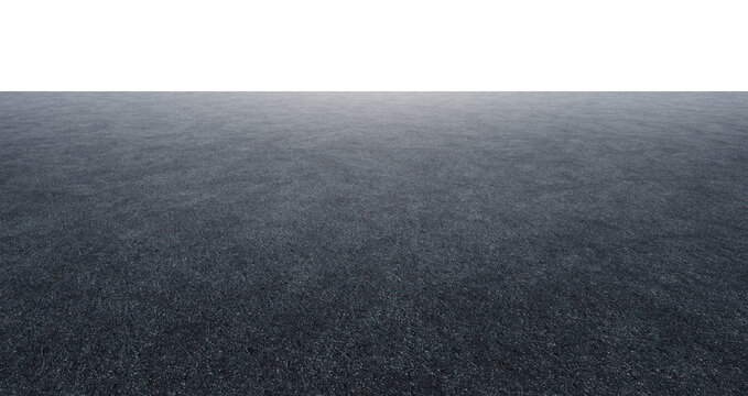 Empty asphalt road surface with transparent background