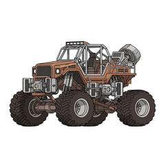 Obraz premium Large off road vehicle with oversized tires.