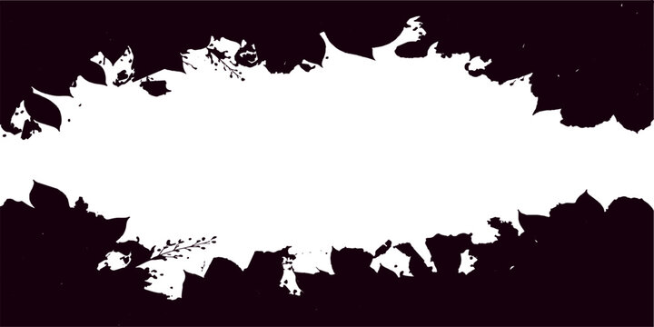 Black grunge ink splat border frame with splatter texture and vintage dirty artistic design illustration