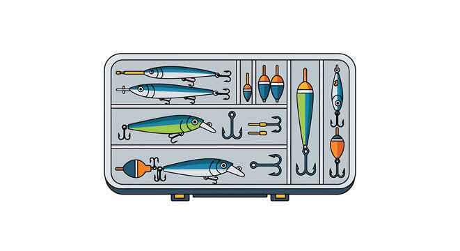 Fishing Lures in Metal Case.