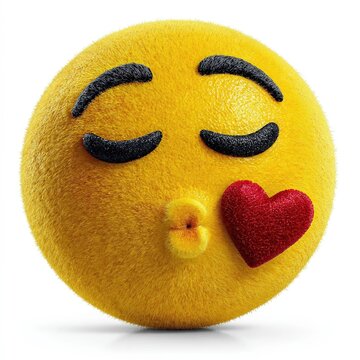 Emotional Emoji with Heart and Kiss Mark