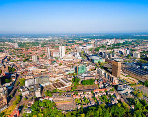 Obraz premium Panoramic view from above Eindhoven city skyline, Netherlands