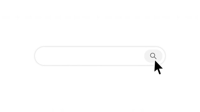 Minimal Search UI Animation for Video Overlay with Alpha Channel / Clean Interface (White & Transparent Background)