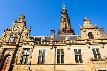 Obraz premium Renaissance facade of the Stadhuis in Leiden, Netherlands