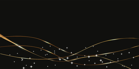 Glowing golden magic light effect. Vector graphics of neon lines motion. Abstract light lines of movement and speed. © Syakira
