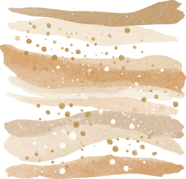 Brown beige gold paint brush strokes.