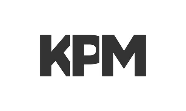 KPM logo design template with strong and modern bold text. Initial based vector logotype featuring simple and minimal typography. Trendy company identity.